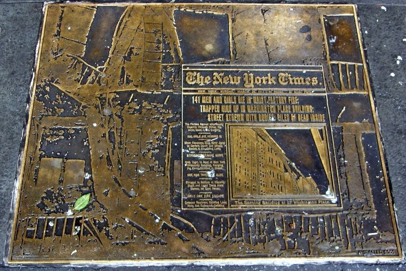 New York City Garment Workers, plaque 3 image. Click for full size.