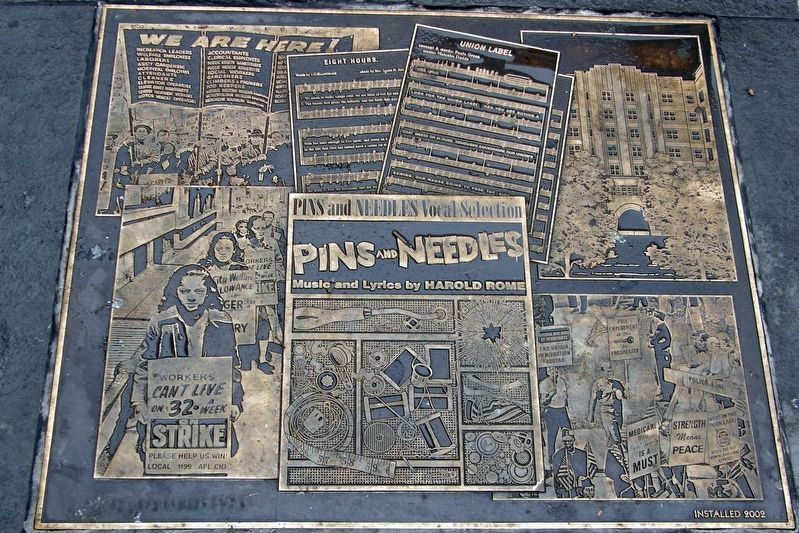 New York City Garment Workers, plaque 5. Click for full size. New York City Garment Workers, plaque 5 image. Click for full size.