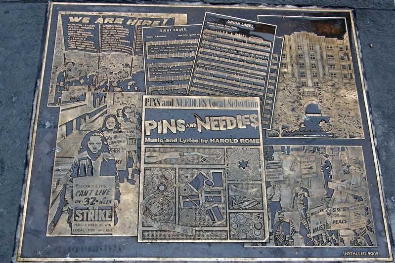 New York City Garment Workers, plaque 5 image. Click for full size.