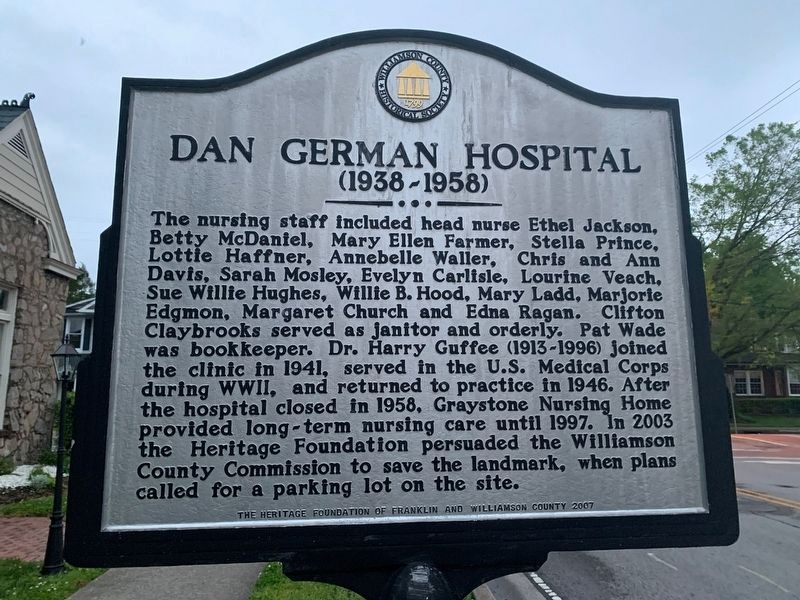 Dan German Hospital Marker (Side Two) image. Click for full size.