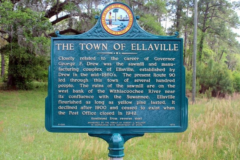 Drew Mansion Site / The Town of Ellaville Marker image. Click for full size.