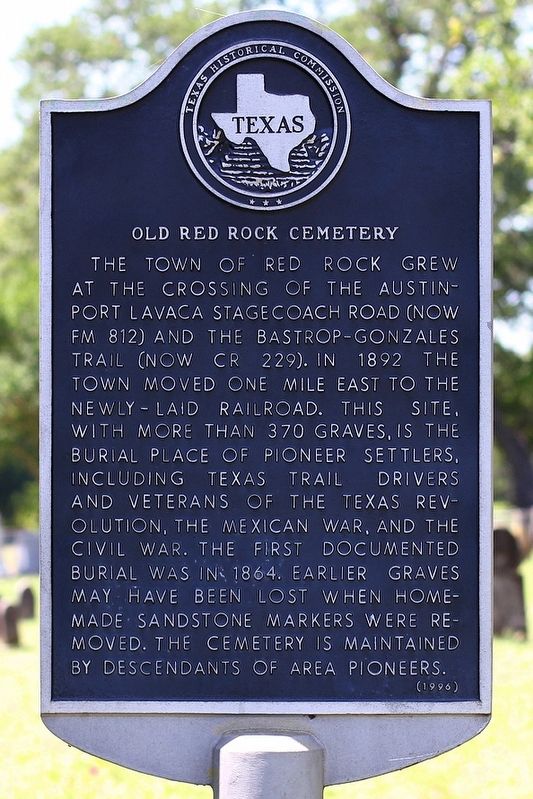 Old Red Rock Cemetery Marker image. Click for full size.