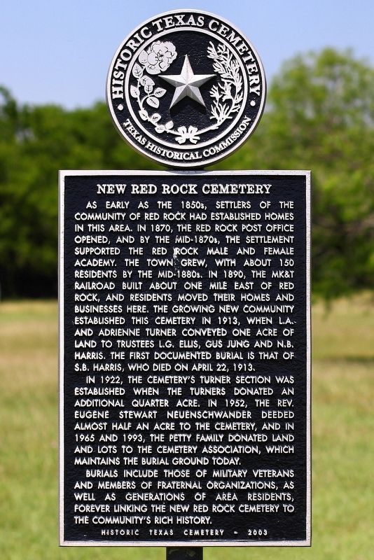 New Red Rock Cemetery Marker image. Click for full size.