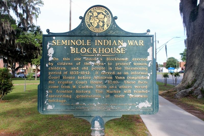 Seminole Indian War Blockhouse Marker image. Click for full size.