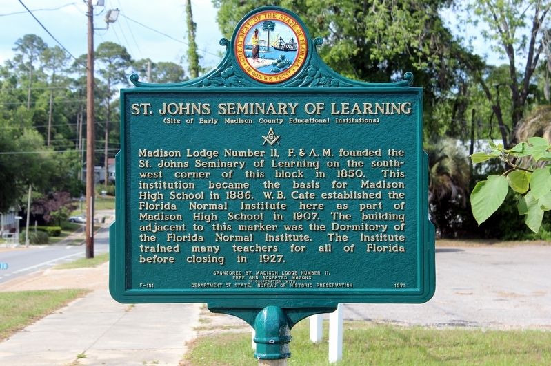 St. Johns Seminary of Learning Marker. Click for full size. St. Johns Seminary of Learning Marker image. Click for full size.