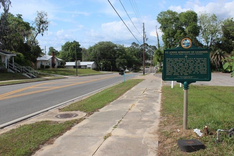 St. Johns Seminary of Learning Marker looking north on North Duval Street.. Click for full size. St. Johns Seminary of Learning Marker looking north on North Duval Street. image. Click for full size.