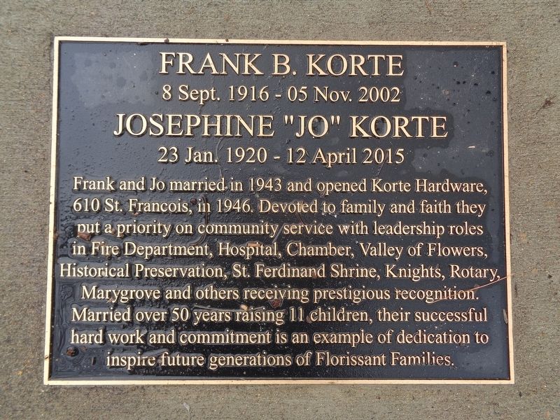 Frank B. Korte / Josephine "Jo" Korte Marker image. Click for full size.