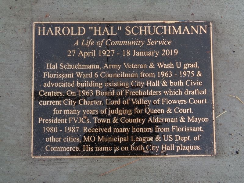 Harold "Hal" Schuchmann Marker image. Click for full size.
