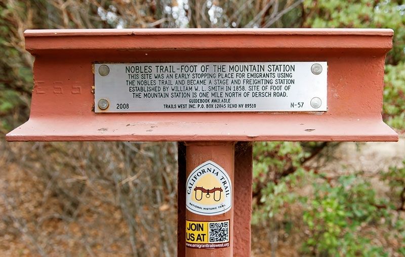 Nobles Trail - Foot of the Mountain Station Marker. Click for full size. Nobles Trail - Foot of the Mountain Station Marker image. Click for full size.
