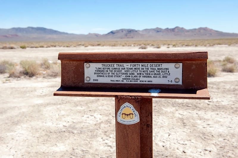 Truckee Trail - Forty Mile Desert Marker image. Click for full size.