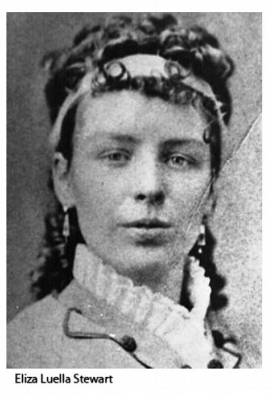 Marker detail: Luella Stewart<br>Telegrapher 1871 image. Click for full size.