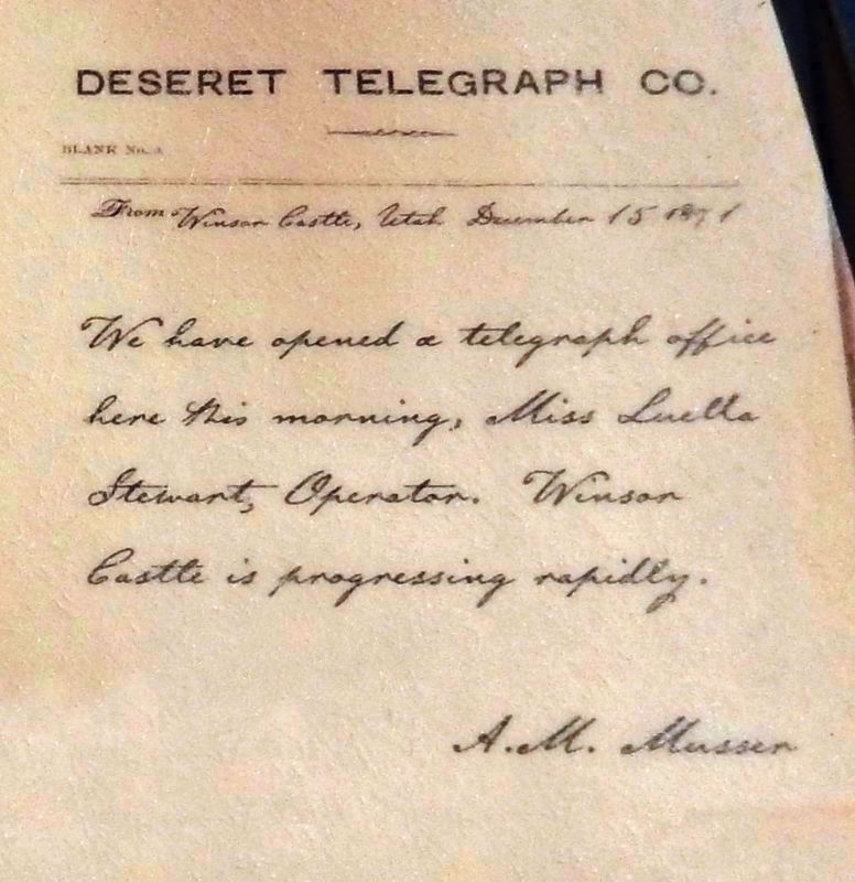 Marker detail: Deseret Telegraph Company image. Click for full size.