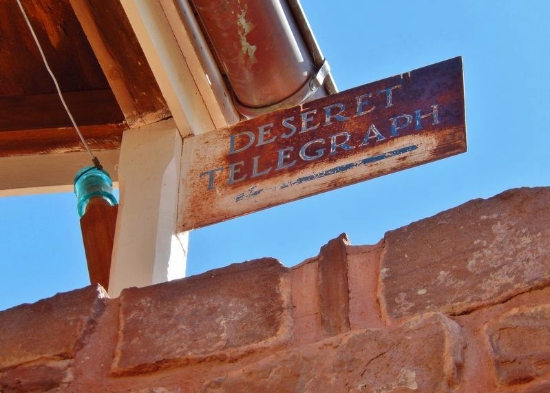 Deseret Telegraph Company Sign. Click for full size. Deseret Telegraph Company Sign image. Click for full size.