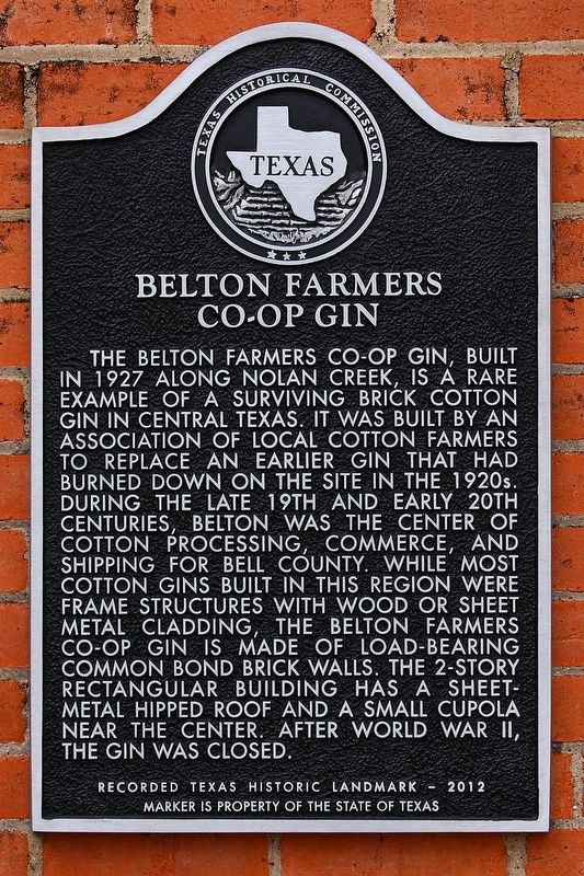 Belton Farmers Co-op Gin Marker image. Click for full size.