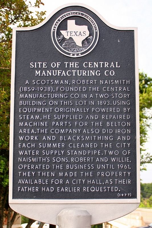 Site of the Central Manufacturing Co. Marker. Click for full size. Site of the Central Manufacturing Co. Marker image. Click for full size.