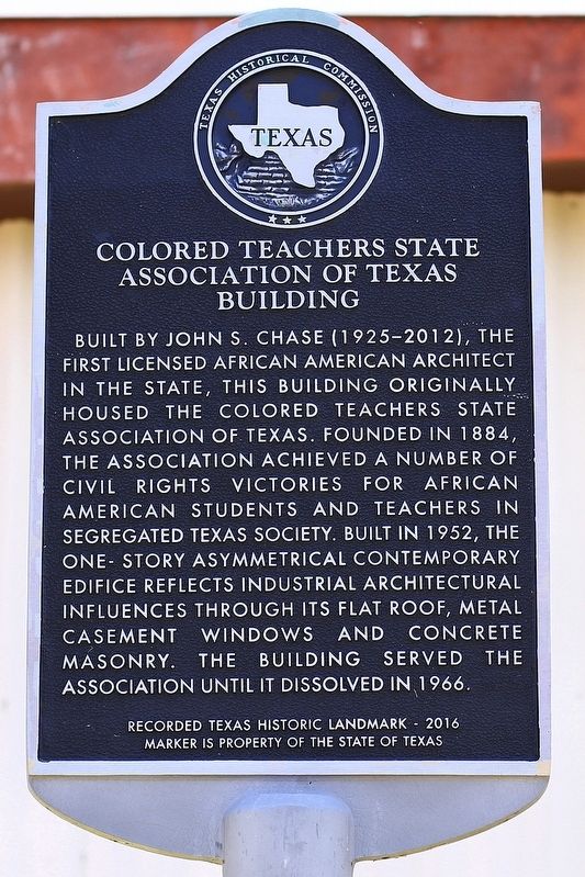 Colored Teachers State Association of Texas Building Marker image. Click for full size.