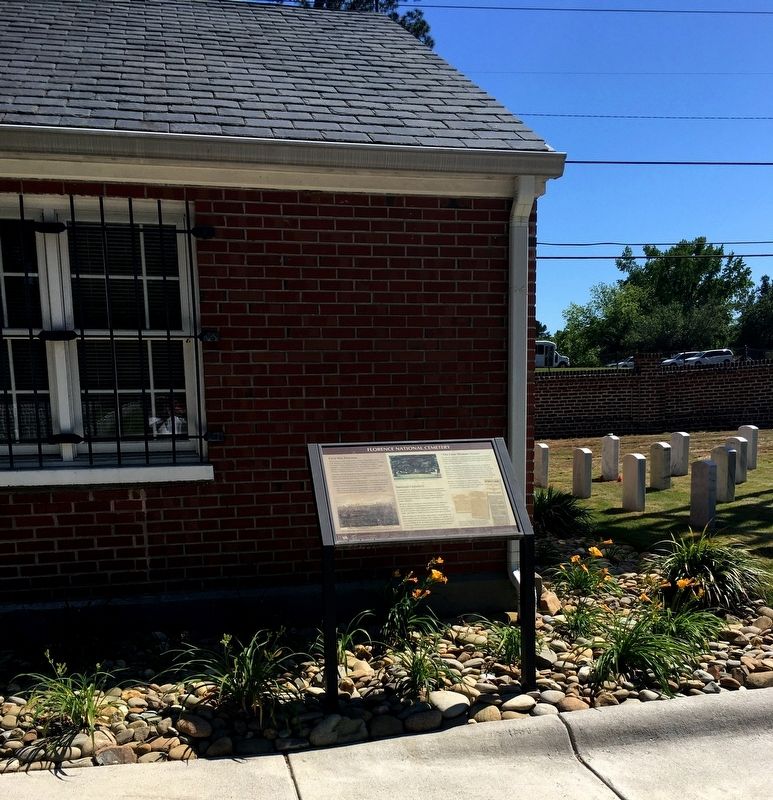Florence National Cemetery Marker shown from a distance. image. Click for full size.