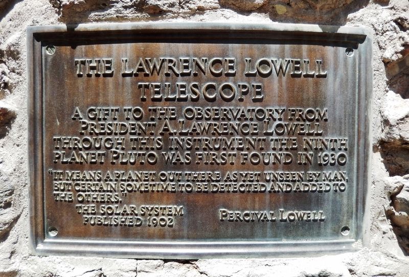 The Lawrence Lowell Telescope Marker image. Click for full size.