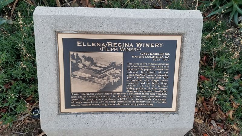 Ellena/Regina Winery (Filippi Winery) Marker image. Click for full size.