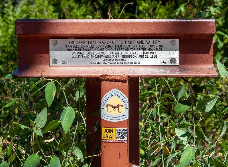 Truckee Trail - Ascent to Lake and Valley Marker. Click for full size. Truckee Trail - Ascent to Lake and Valley Marker image. Click for full size.
