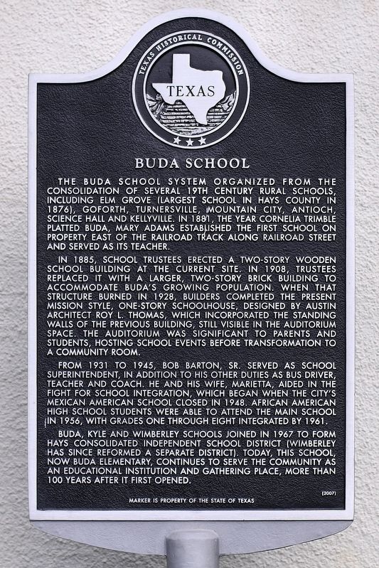 Buda School Marker image. Click for full size.