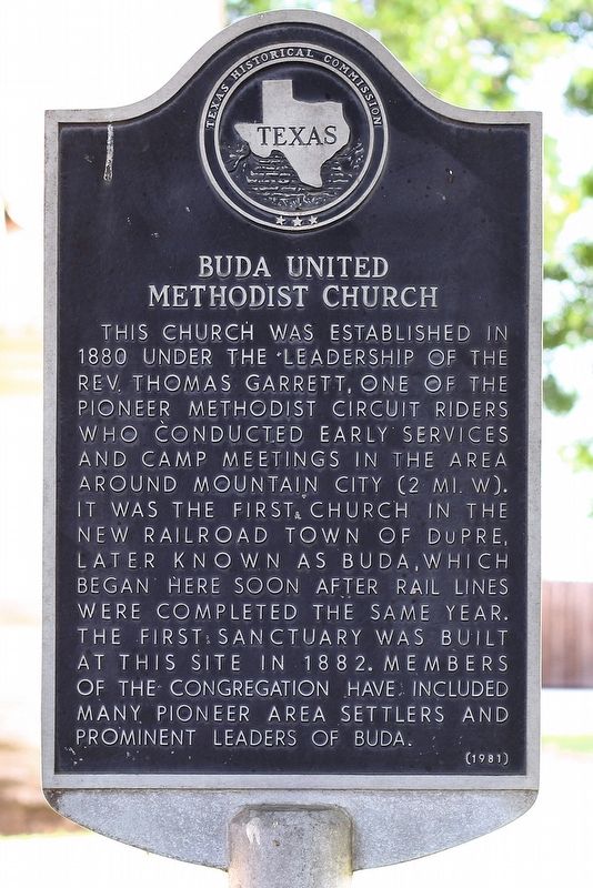 Buda United Methodist Church Marker image. Click for full size.