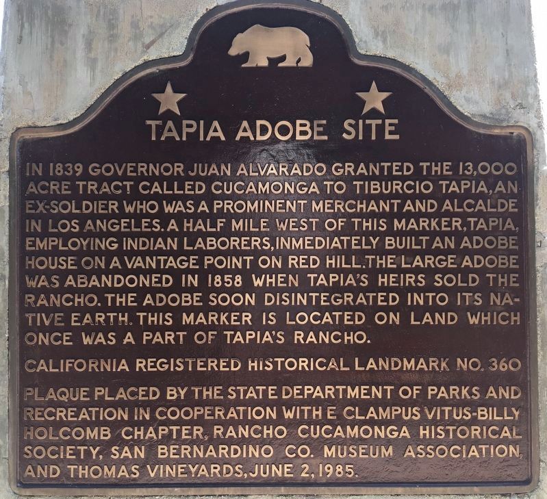 Tapia Adobe Site Marker. Click for full size. Tapia Adobe Site Marker image. Click for full size.
