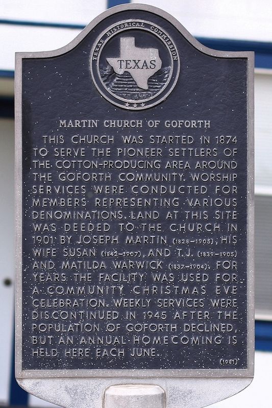 Martin Church of Goforth Marker image. Click for full size.