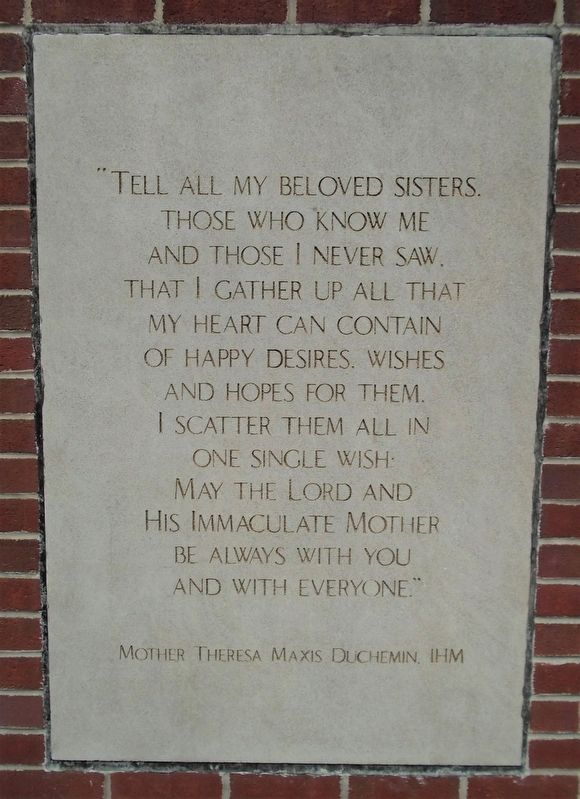 Congregation of the Sisters, Servants of the Immaculate Heart of Mary Cemetery Marker. Click for full size. Congregation of the Sisters, Servants of the Immaculate Heart of Mary Cemetery Marker image. Click for full size.
