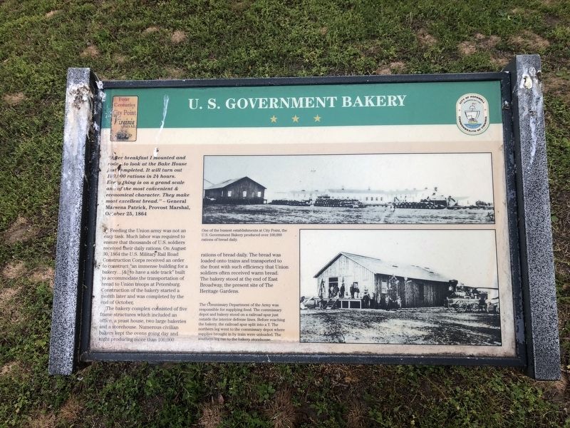 U.S. Government Bakery Marker image. Click for full size.