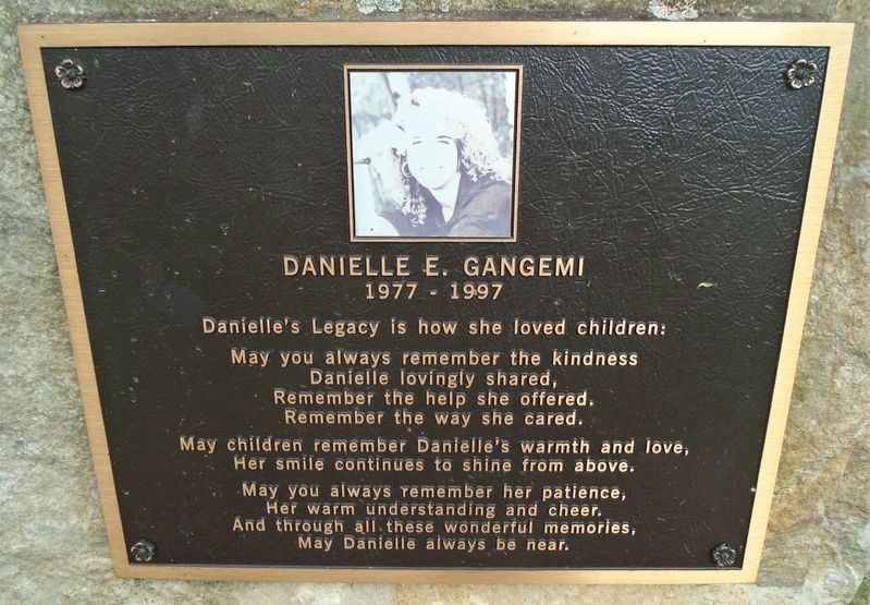 Danielle E. Gangemi Memorial Marker. Click for full size. Danielle E. Gangemi Memorial Marker image. Click for full size.