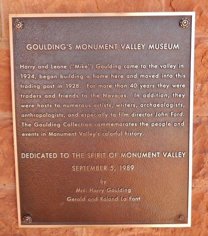 Goulding's Monument Valley Museum Marker image. Click for full size.