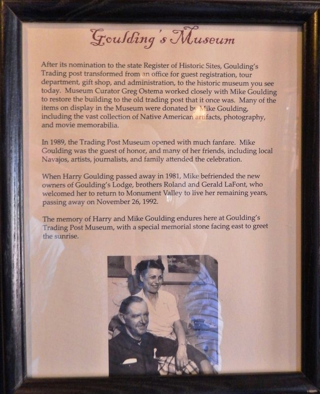 Goulding�s Museum History (<i>inside museum</i>) image. Click for full size.