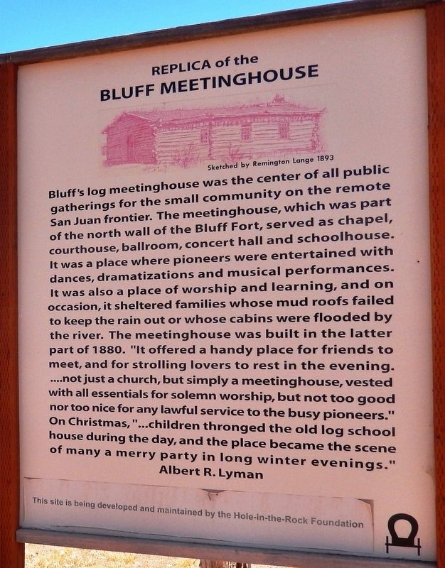 Replica of the Bluff Meetinghouse Marker. Click for full size. Replica of the Bluff Meetinghouse Marker image. Click for full size.