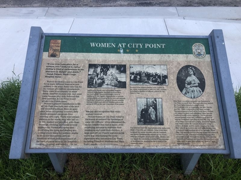 Women At City Point Marker. Click for full size. Women At City Point Marker image. Click for full size.