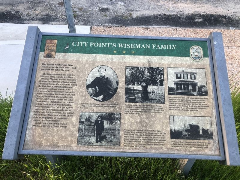 City Point's Wiseman Family Marker. Click for full size. City Point's Wiseman Family Marker image. Click for full size.