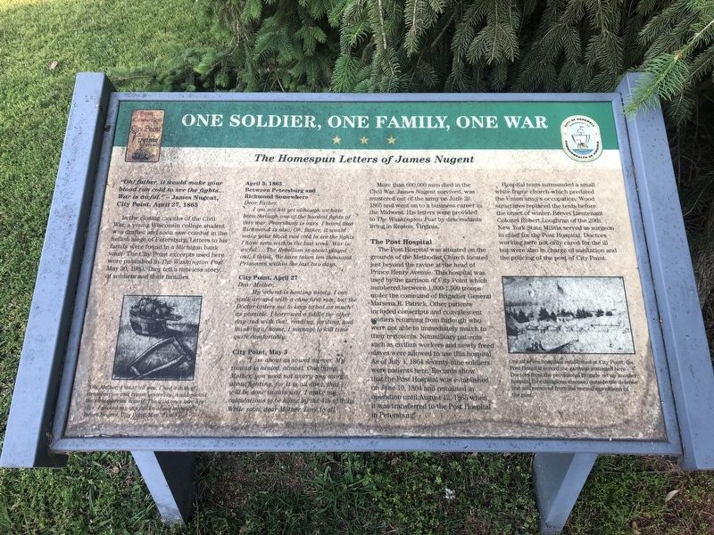 One Soldier, One Family, One War Marker. Click for full size. One Soldier, One Family, One War Marker image. Click for full size.