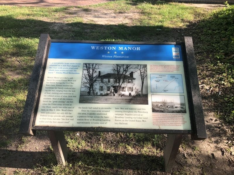 Weston Manor Marker. Click for full size. Weston Manor Marker image. Click for full size.