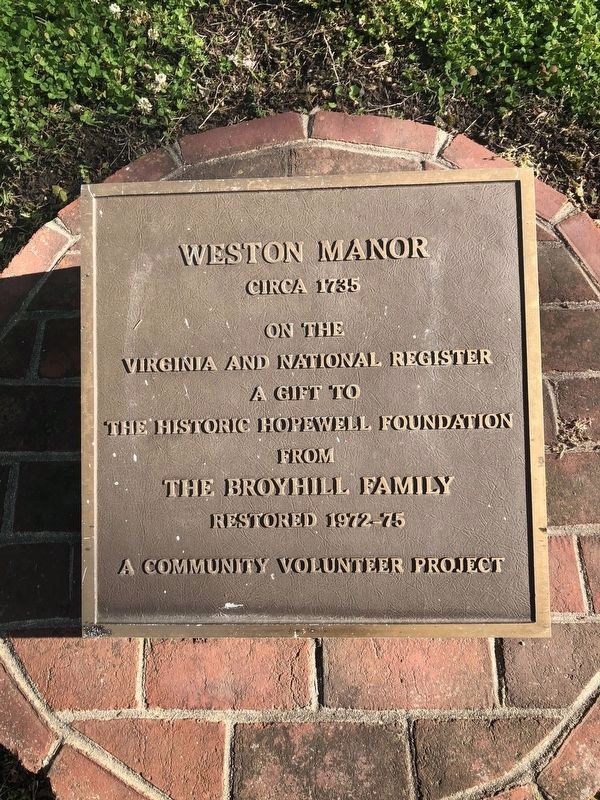 Weston Manor Plaque image. Click for full size.