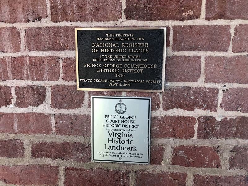 National Register of Historic Places and Virginia Historic Landmark plaques on the building. Click for full size. National Register of Historic Places and Virginia Historic Landmark plaques on the building image. Click for full size.