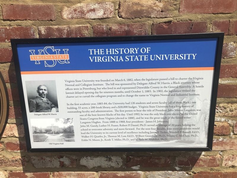 The History Of Virginia State University Marker image. Click for full size.