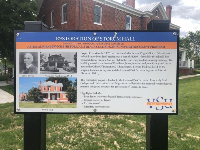 Restoration of Storum Hall Marker image. Click for full size.