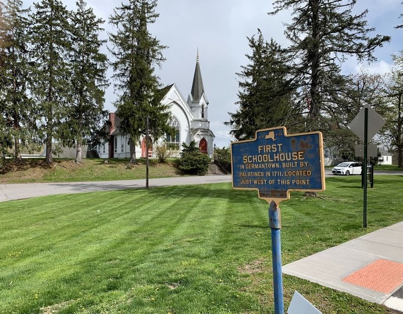First Schoolhouse Marker Site. Click for full size. First Schoolhouse Marker Site image. Click for full size.