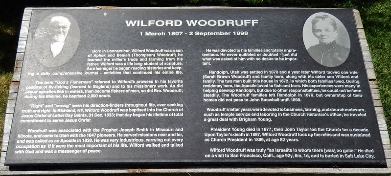 Wilford Woodruff Marker image. Click for full size.