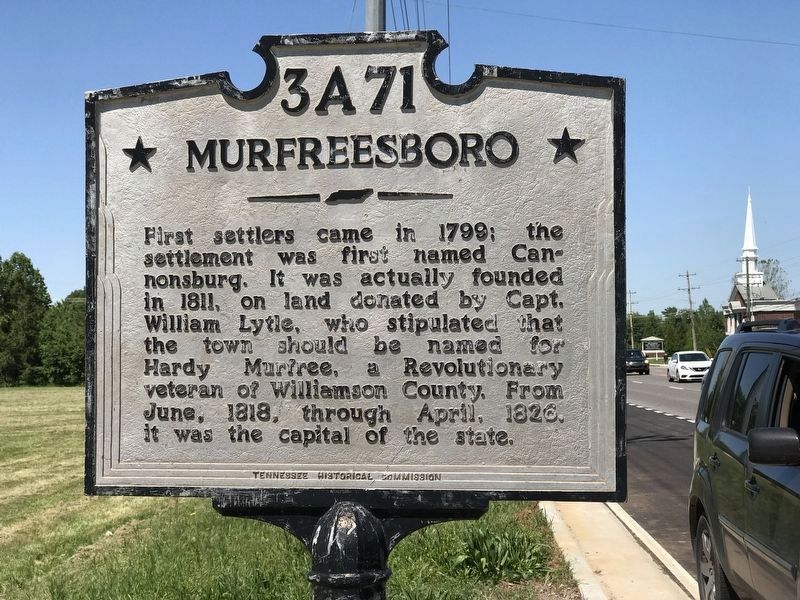 Murfreesboro side of marker image. Click for full size.