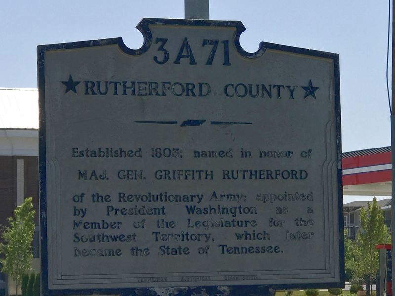 Rutherford County side of marker image. Click for full size.