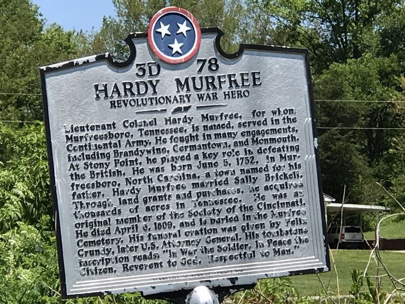 Hardy Murfree Marker. Click for full size. Hardy Murfree Marker image. Click for full size.