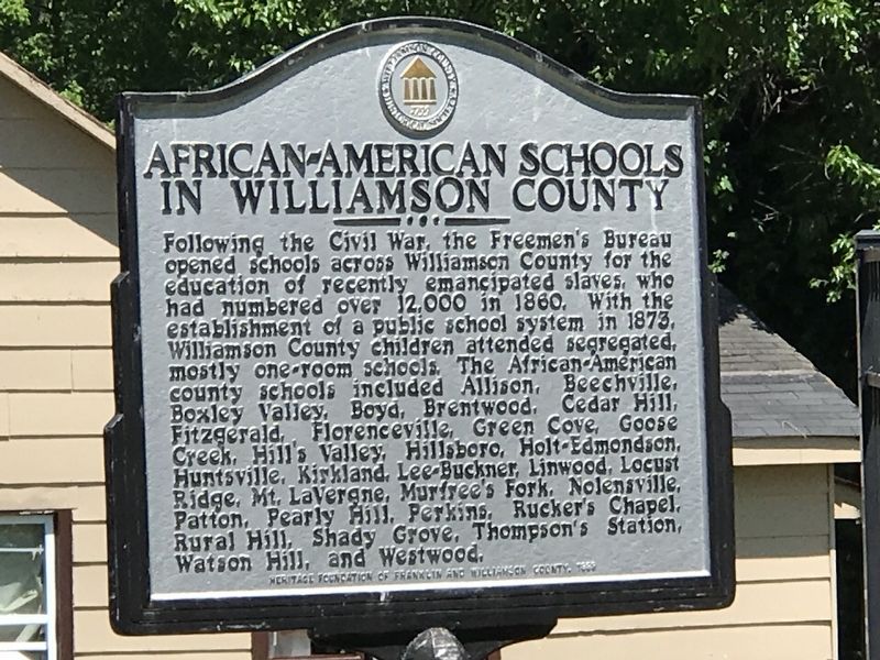 African-American Schools in Williamson County side image. Click for full size.