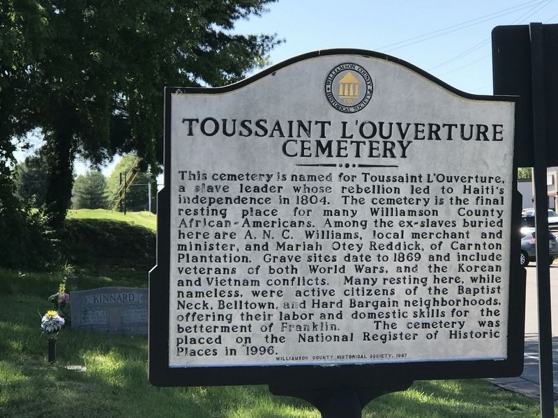 Toussaint L'Ouverture Cemetery Marker image. Click for full size.