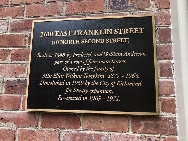 2610 East Franklin Street Marker. Click for full size. 2610 East Franklin Street Marker image. Click for full size.